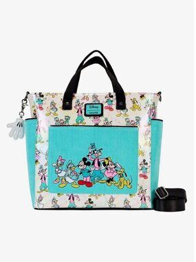 Loungefly Disney 100 Mickey & Friends Convertible Tote Bag All Over Print New